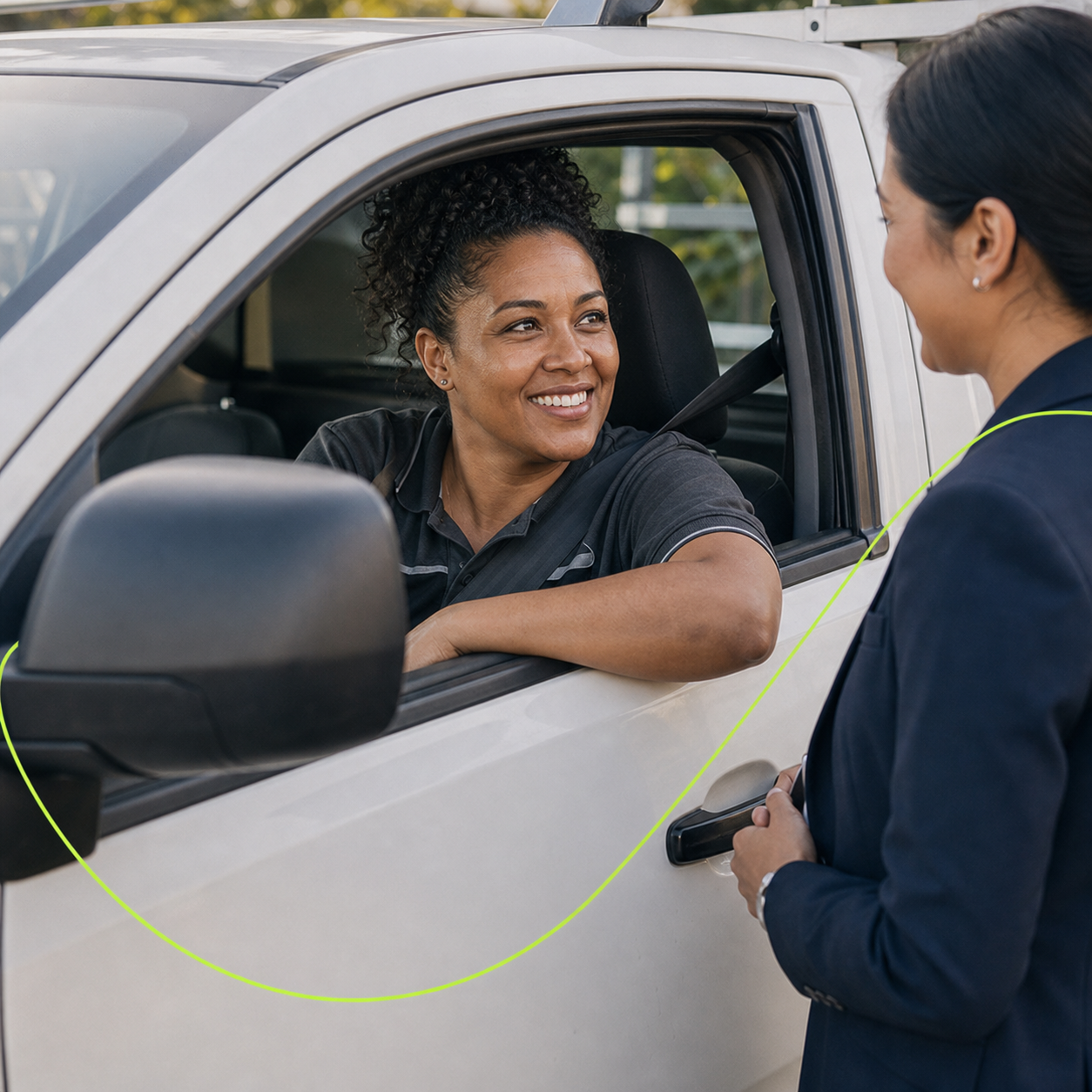 Automotive finance guidance beside a vehicle-themed image