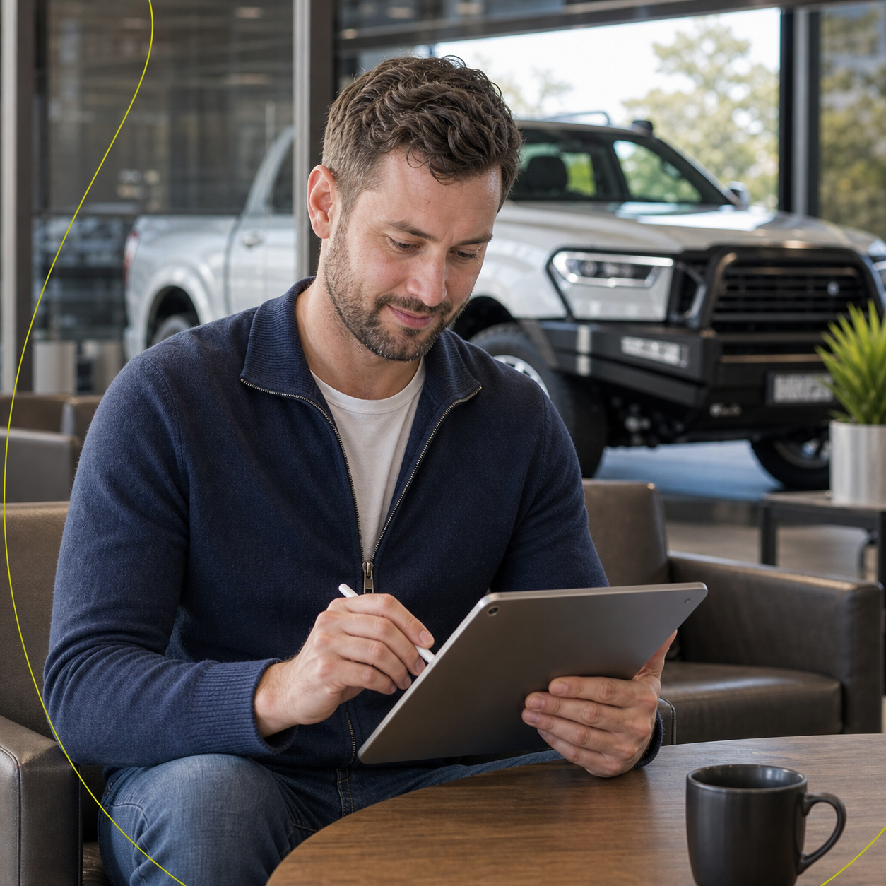 A person reviewing an automotive finance application