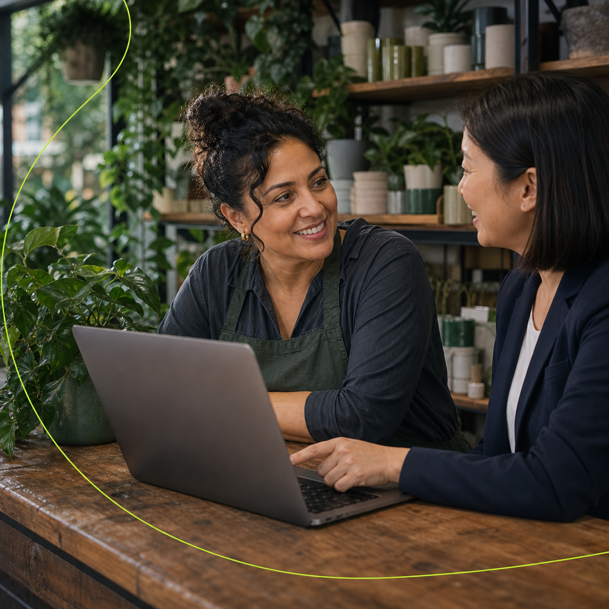 Business finance discussion in a modern office