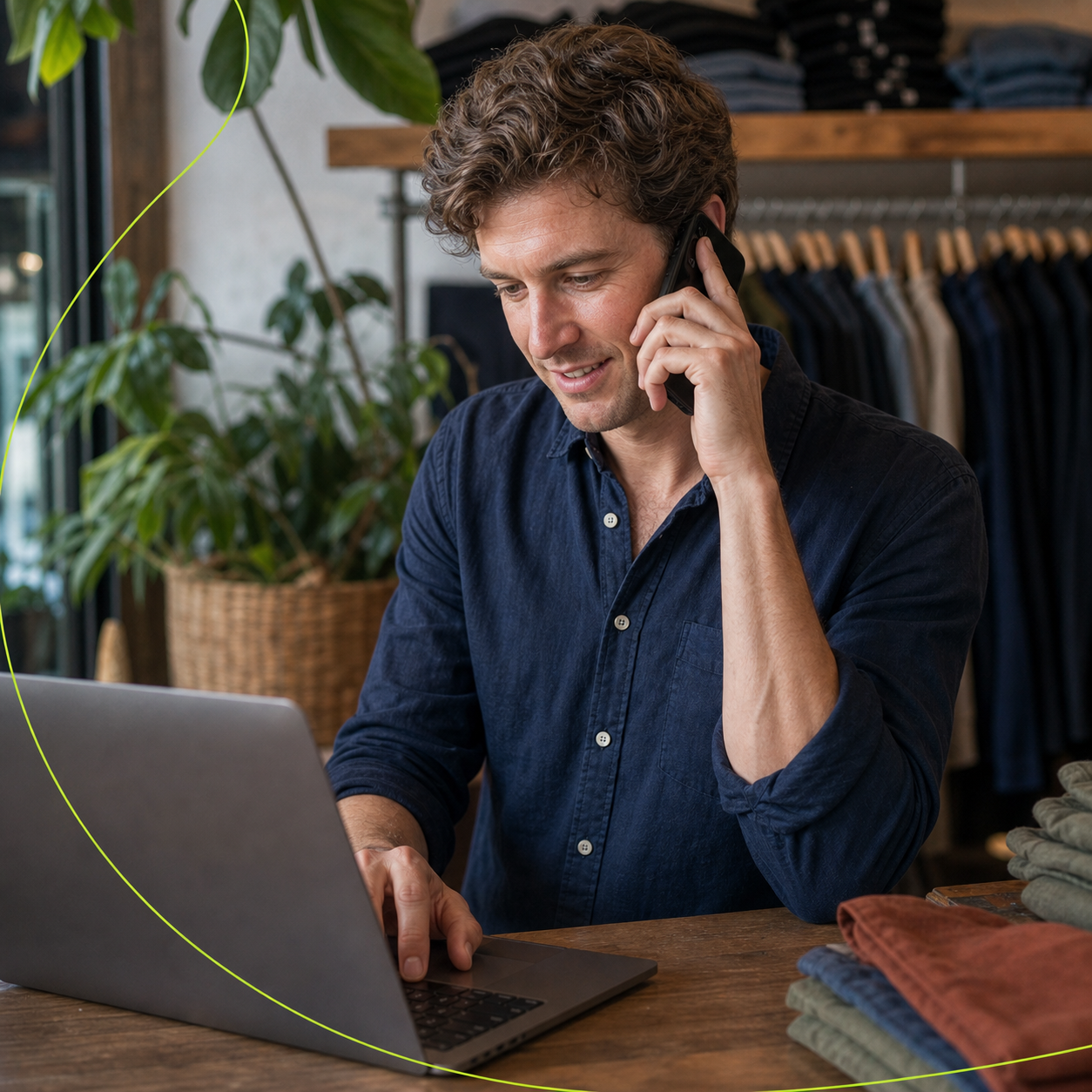 Finance advisor guiding a client through the process